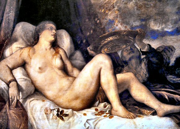 Tien : Danae recevant la pluie d'or.