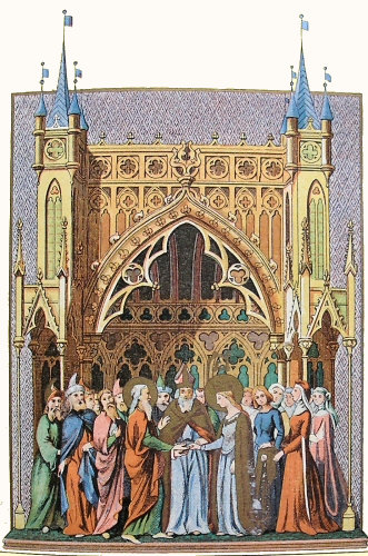 Miniature : le Mariage de la Vierge.