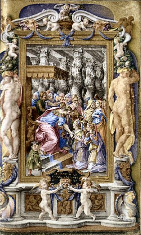 Clovio : Salomon et la Reine de Saba.