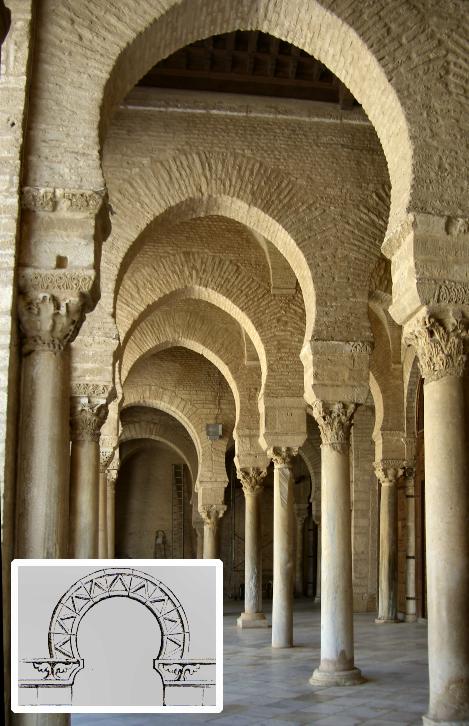 Colonnes de la mosqu�e de Kairouan.