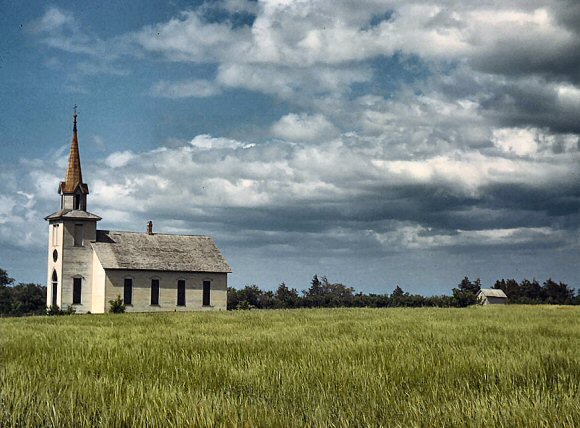 Kansas : une �glise pr�s de Juction City.