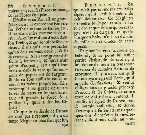 Pages des Lettres Persanes