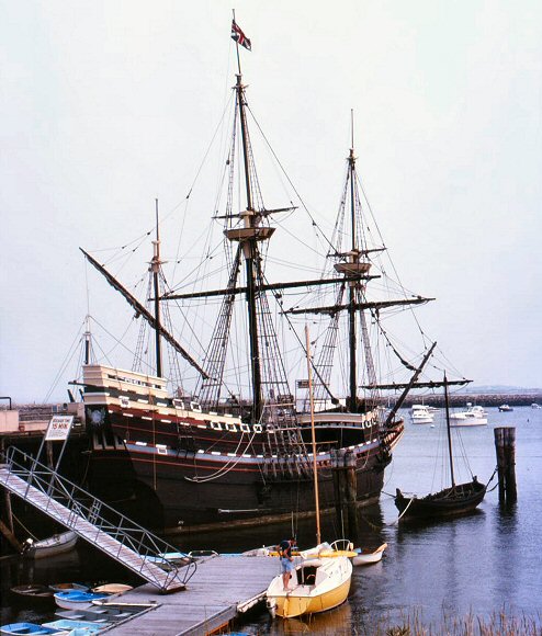 La r�plique du Mayflower, � Plymouth.