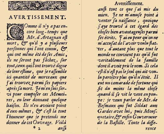 M�moires de d'Artagnan.