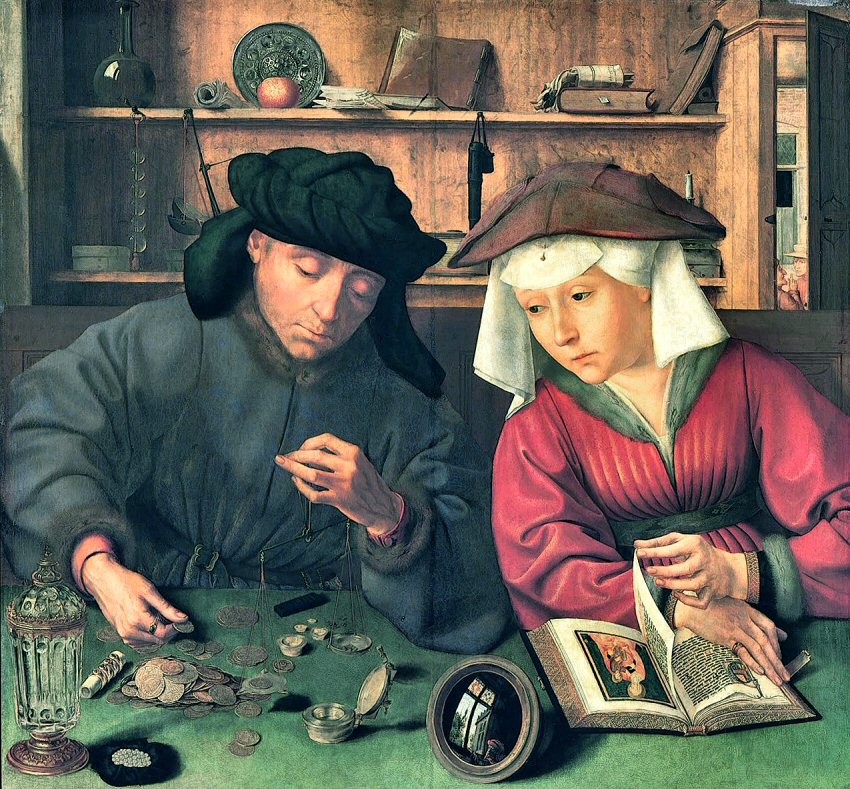 Metsys : le Pr�teur et sa femme.