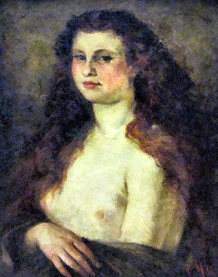 Muller : Jeune fille � demi nue.
