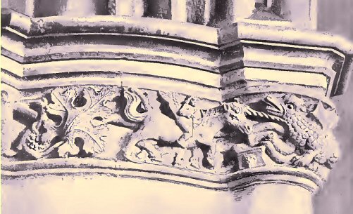 Nevers : une chapiteau de la cath�drale Saint-Cyr.