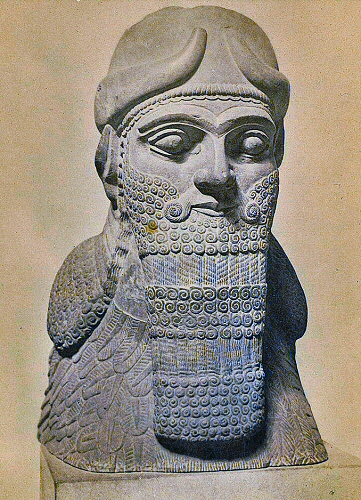 Nimrud : t�te de gardien de porte.
