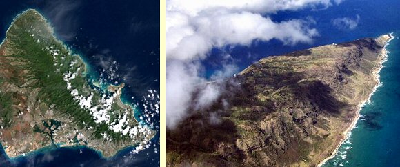 Hawaii : Ohau depuis le ciel.