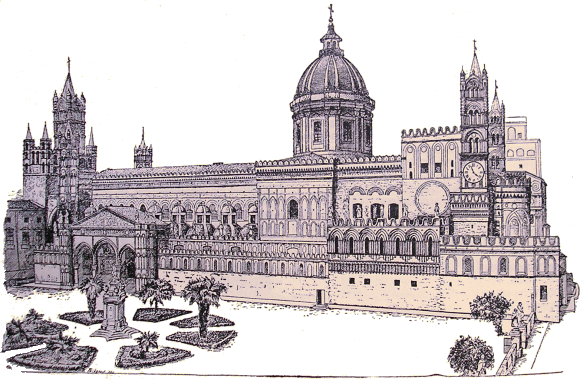 Palerme : la cath�drale Sainte-Rosalie.