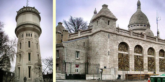 Paris : le ch�teau d'eau et le r�servoir de Montmartre.
