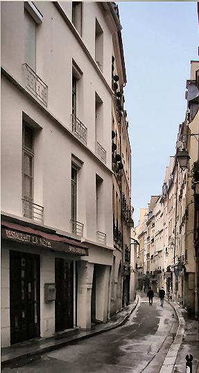 Paris : la rue de Bi�vre.