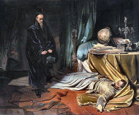 Piloty : Seni devant le cadavre de Wallenstein.