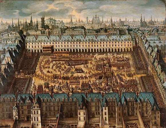 Place des Vosges, au XVIIe s.
