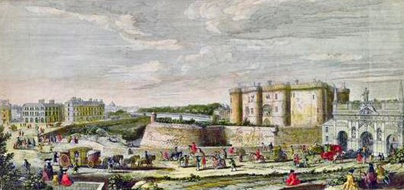La Bastille et la Porte saint-Antoine.