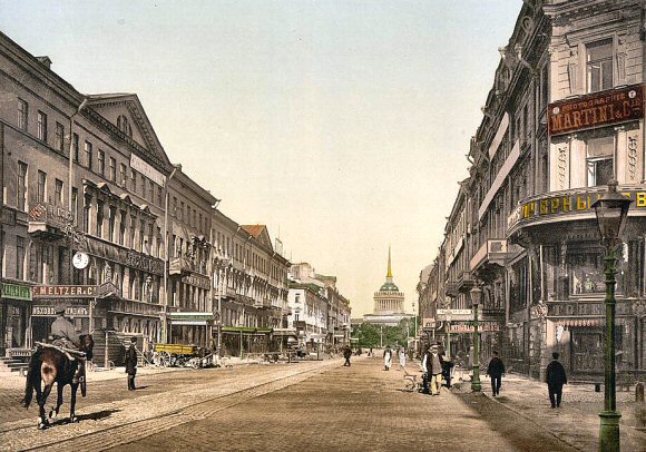Saint-P�tersbourg : la perspective Nevski.
