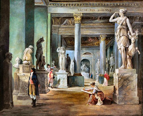 Hubert Robert : la Salle des Saisons, au Louvre.
