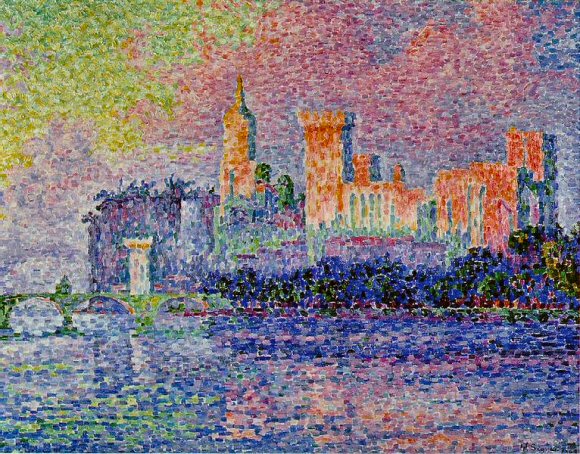 Signac : le palais des Papes, � Avignon.