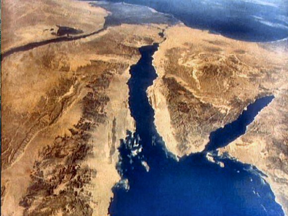 Le Sina� vu depuis l'espace.