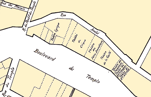 Plan des th��tres du boulevard du Temple.