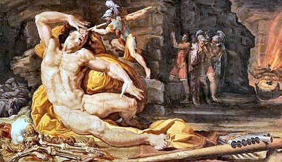 Tibaldi : Ulysse crevant l'oeil du cyclope Polyph�me.