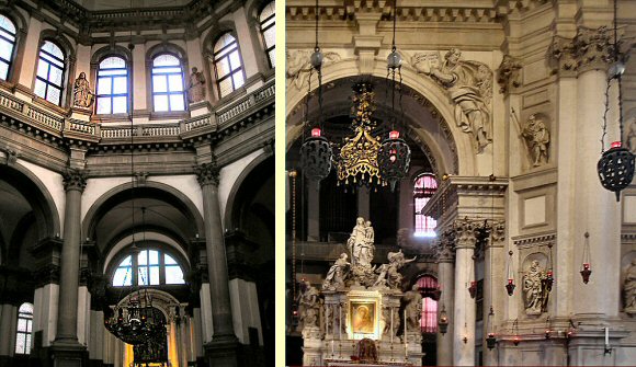 Venise : l'int�rieur de Santa Maria della Salute.