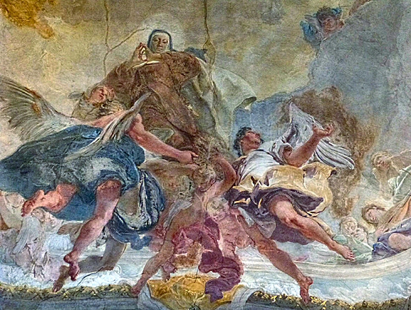 Tiepolo : l'apoth�ose de Sainte-Th�r�se d'Avila, fresque aux Scalzi de Venise.