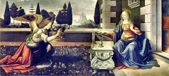 L�onard de Vinci : l'Annonciation.