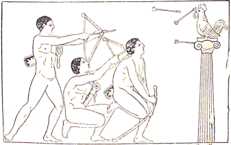 Eph�bes tirant � l'arc.