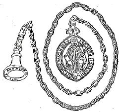 Matrice de sceau avec cha�ne et contre-sceau.